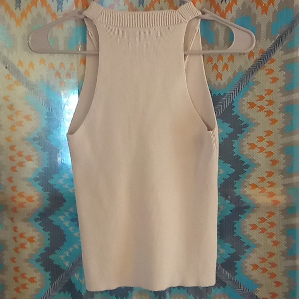 LOFT Cream Button-Front Vest - Picture 5 of 5